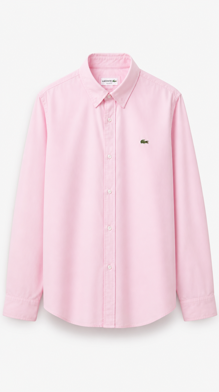 Camisa Algodón Oxford Lacoste Rosado