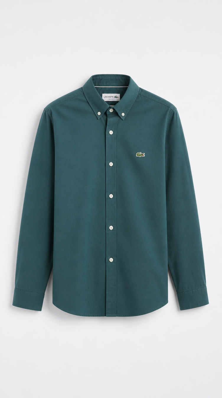Camisa Algodón Oxford Lacoste Verde