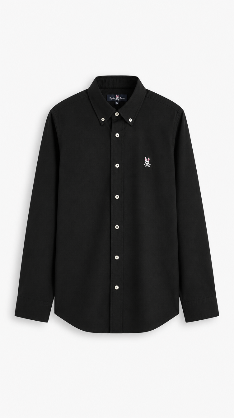 Camisa Algodón Oxford Psycho Bunny Negro
