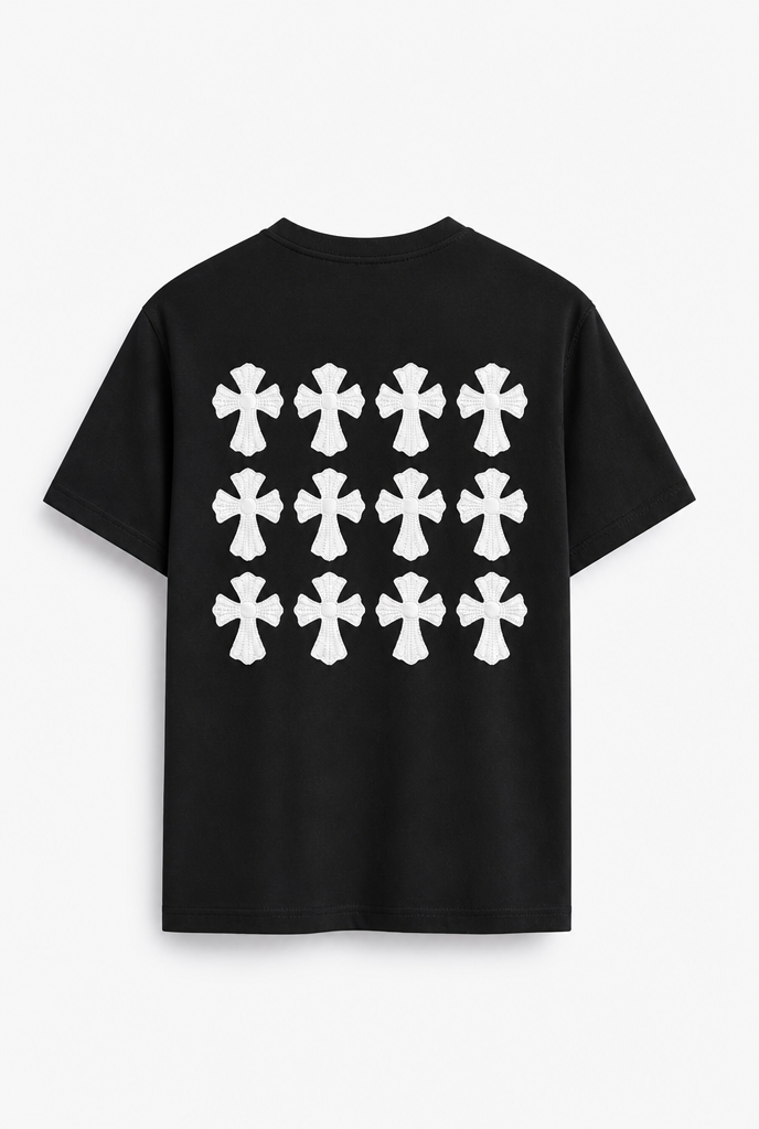 Camiseta Chrome Hearts Cruces Espalda Negro