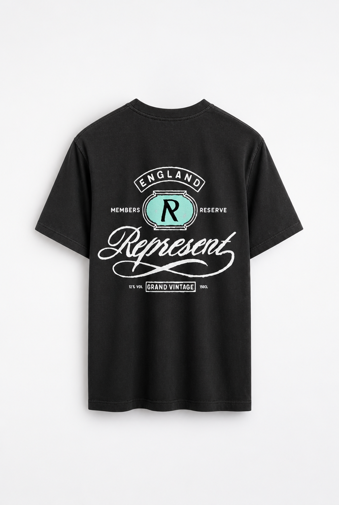 Camiseta Represent Logo Cursiva Negro