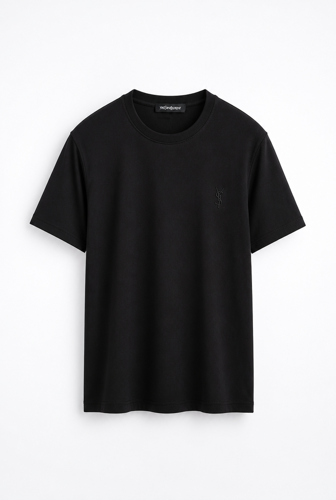 Camiseta Saint Laurent Básica Negro