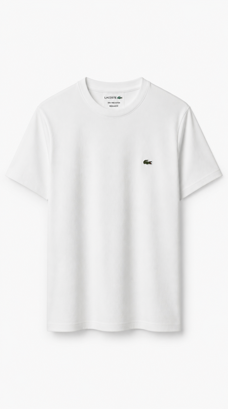 Camiseta Clásica Lacoste Algodón Blanco