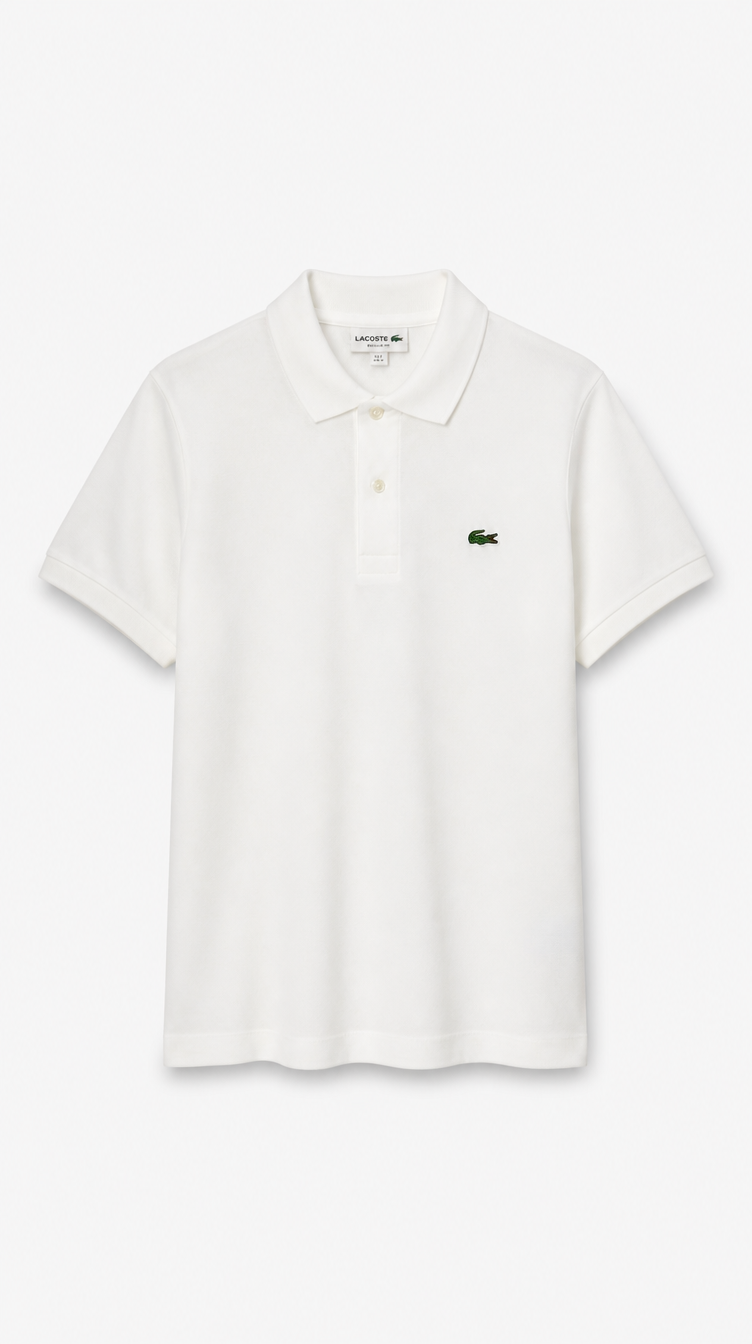 Polo Algodón Pima Lacoste Clásica Blanco