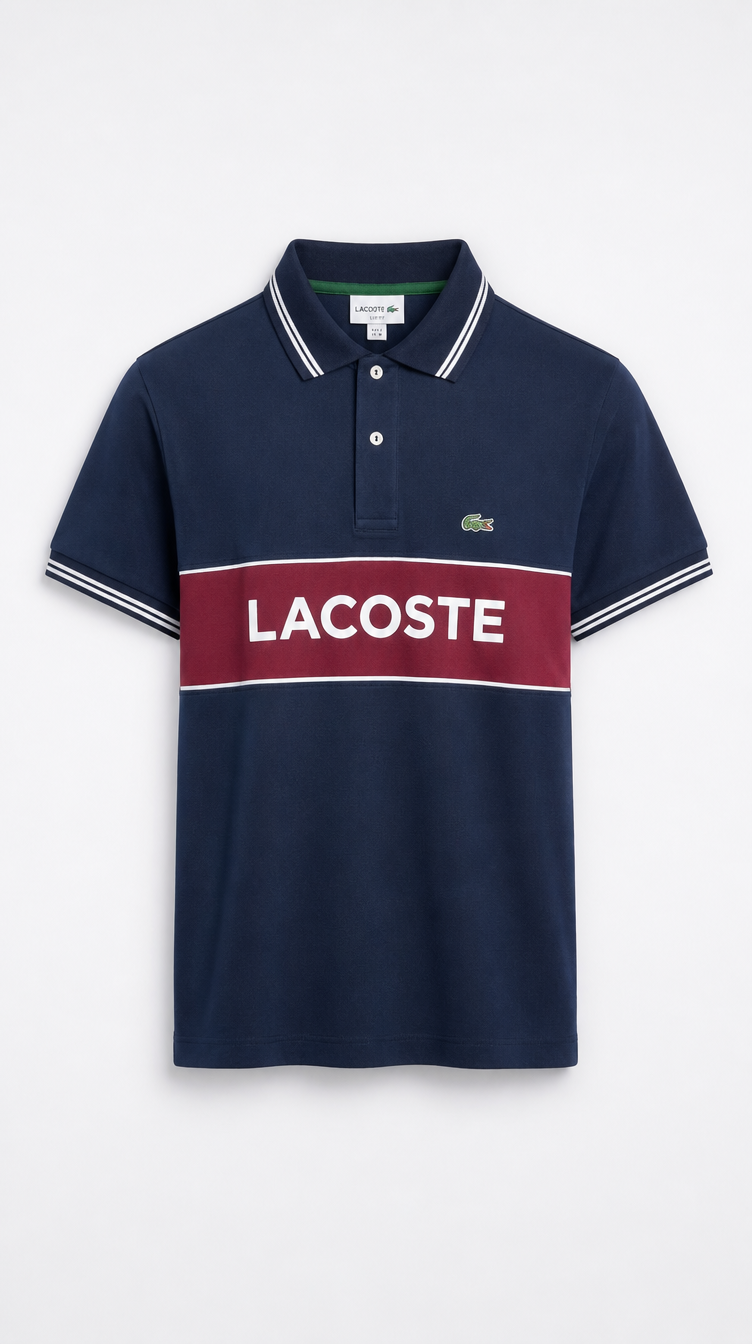 Polo Algodón Pima Lacoste Diseño Azul Oscuro