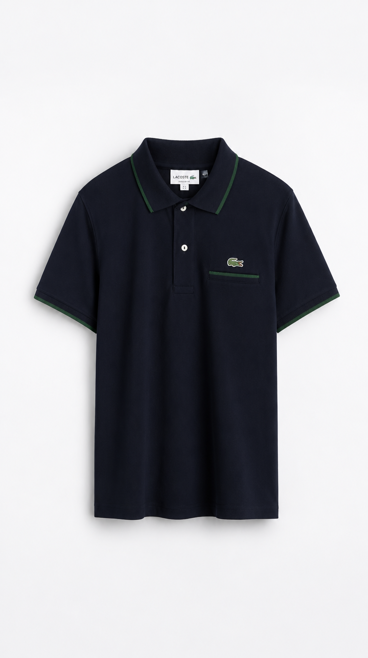 Polo Algodón Pima Lacoste Diseño Azul Oscuro