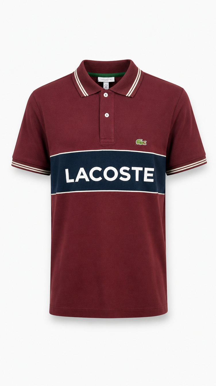 Polo Algodón Pima Lacoste Diseño Vino