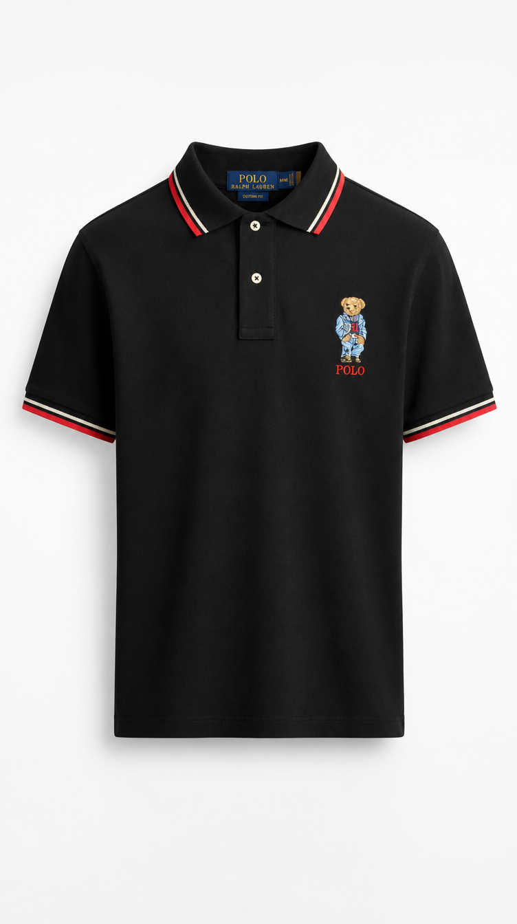 Polo Algodón Polo Bear Negro