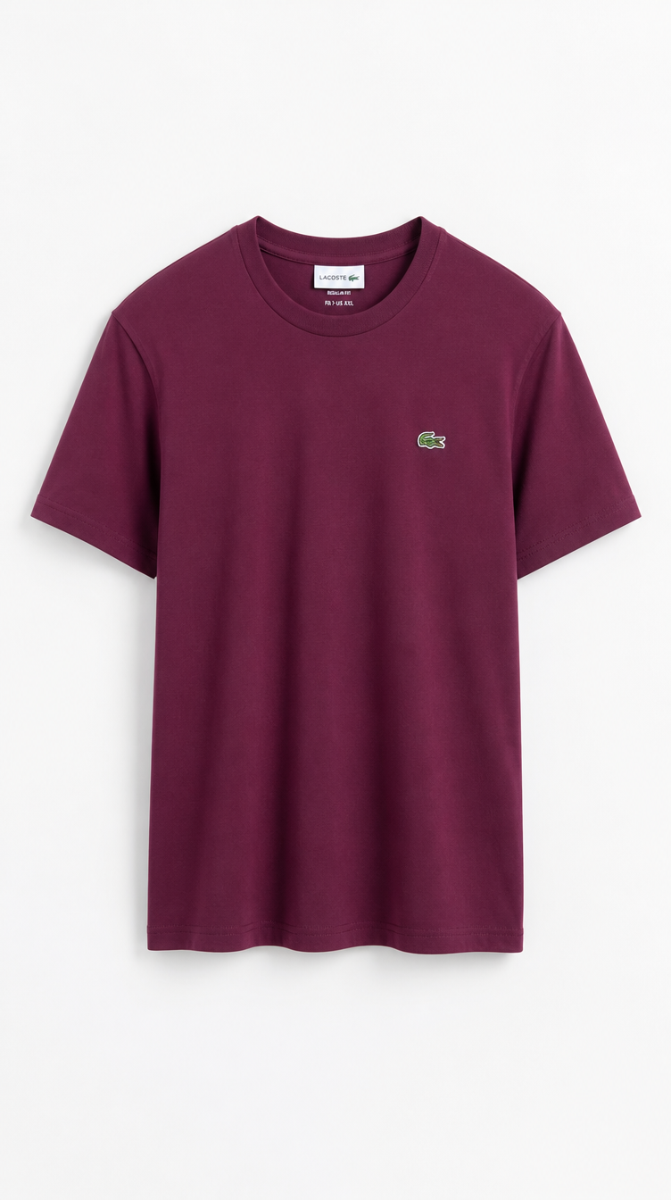Camiseta Clásica Lacoste Algodón Vinotinto