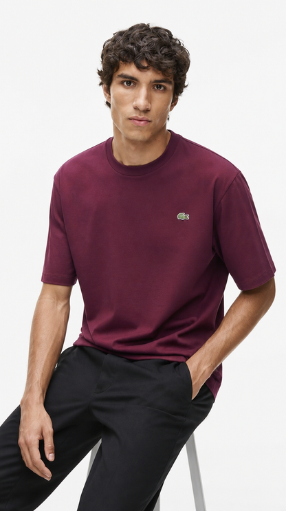 Camiseta Clásica Lacoste Algodón Vinotinto