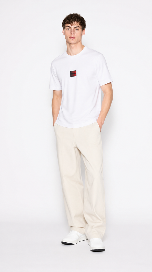 Camiseta Algodón Pima Diseño Boss Blanco