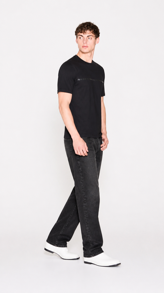 Camiseta Algodón Pima Diseño Boss Negro