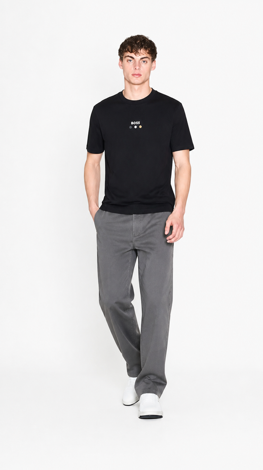 Camiseta Algodón Pima Diseño Boss Negro