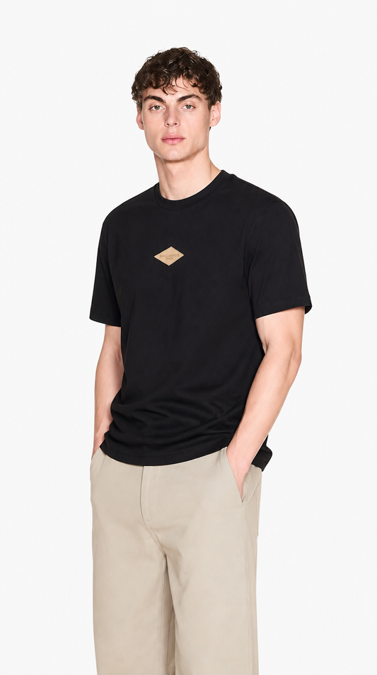 Camiseta Algodón Pima Diseño Karl Lagerfeld Negro
