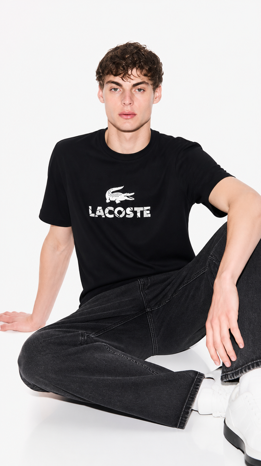 Camiseta Algodón Pima Diseño Lacoste Negro