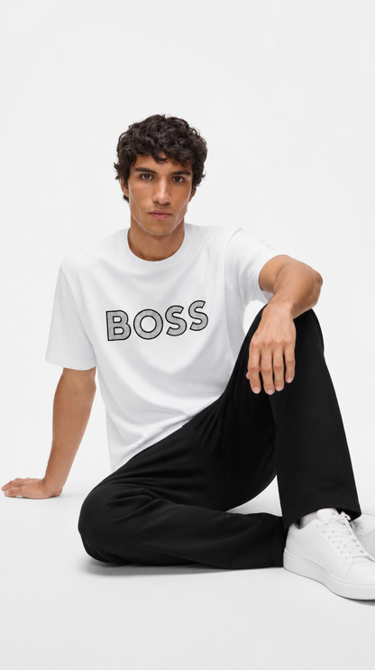 Camiseta BOSS Cuello Tipo Original Blanco