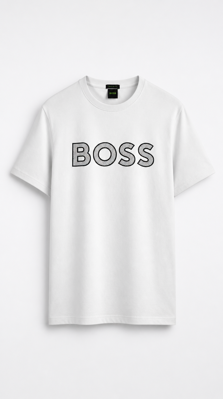 Camiseta BOSS Cuello Tipo Original Blanco