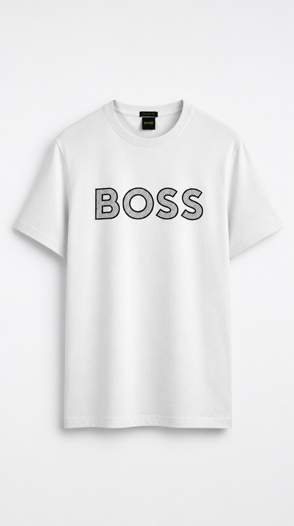 Camiseta BOSS Cuello Tipo Original Blanco