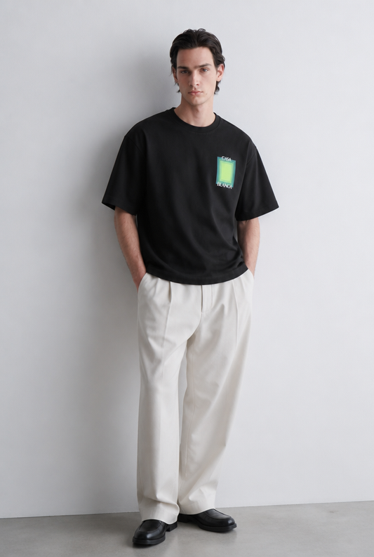 Camiseta Casablanca Logo Cuadro Verde Negro
