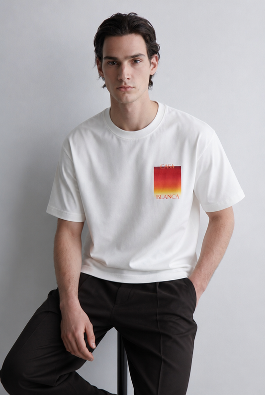 Camiseta Casablanca Logo Degradé Blanco
