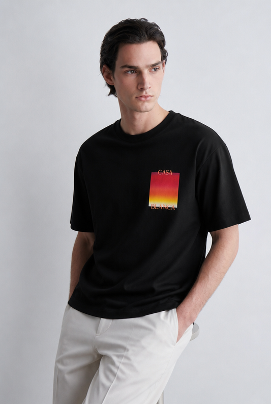Camiseta Casablanca Logo Degradé Negro