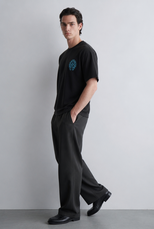 Camiseta Chrome Hearts Logo Azul Negro