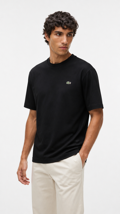 Camiseta Clásica Lacoste Algodón Negro