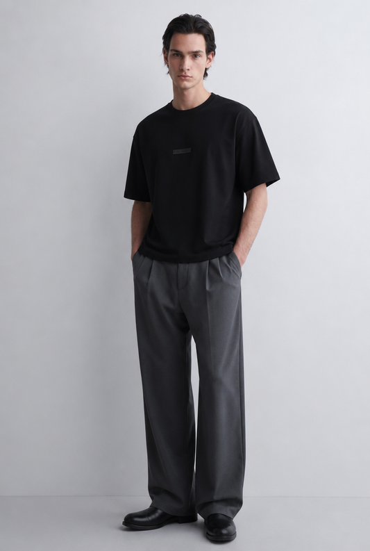 Camiseta Essentials Logo Rectángulo Negro