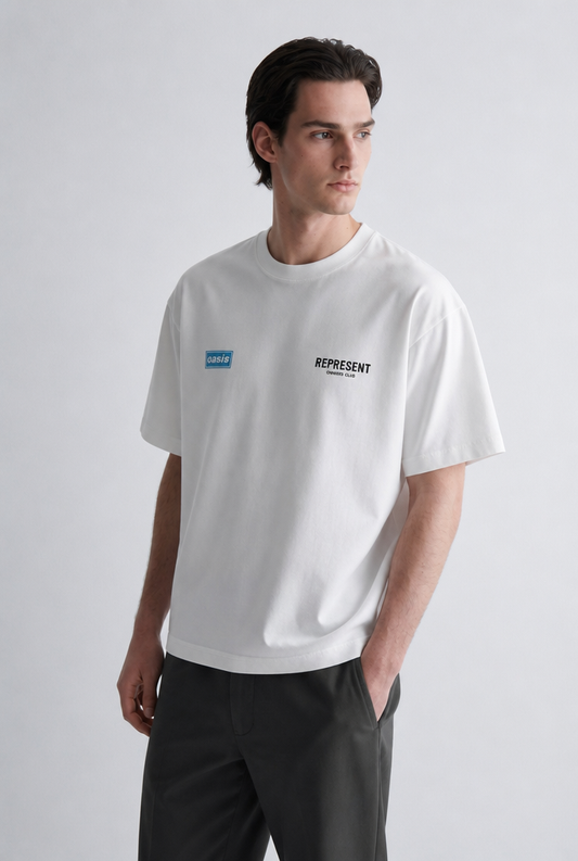 Camiseta Represent Logo Oasis Blanco