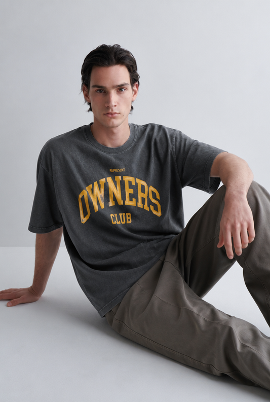Camiseta Represent Owners Club Negro Desgaste