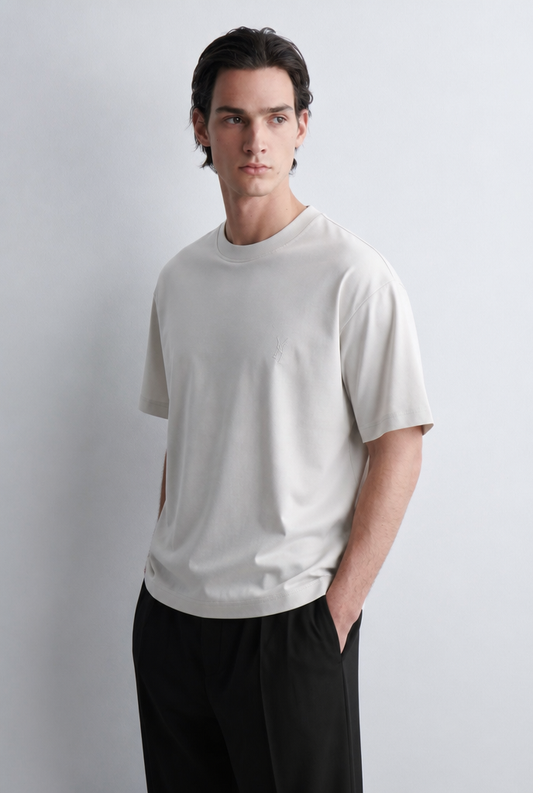 Camiseta Saint Laurent Básica Gris