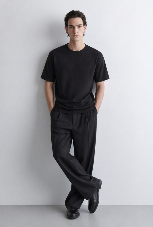 Camiseta Saint Laurent Básica Negro