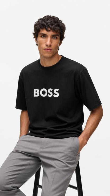 Camiseta BOSS Cuello Tipo Original Negro