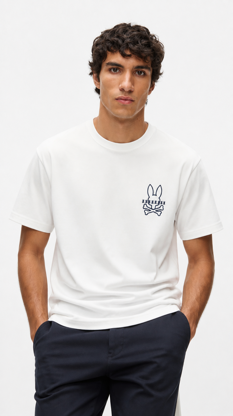Camiseta Algodón Peruano PB Blanco Estampado Espalda