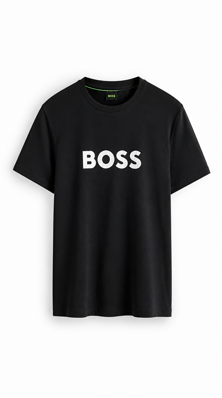 Camiseta BOSS Cuello Tipo Original Negro