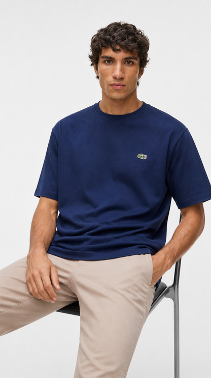 Camiseta Clásica Lacoste Algodón Azul