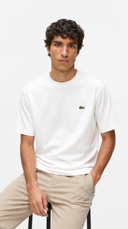 Camiseta Clásica Lacoste Algodón Blanco