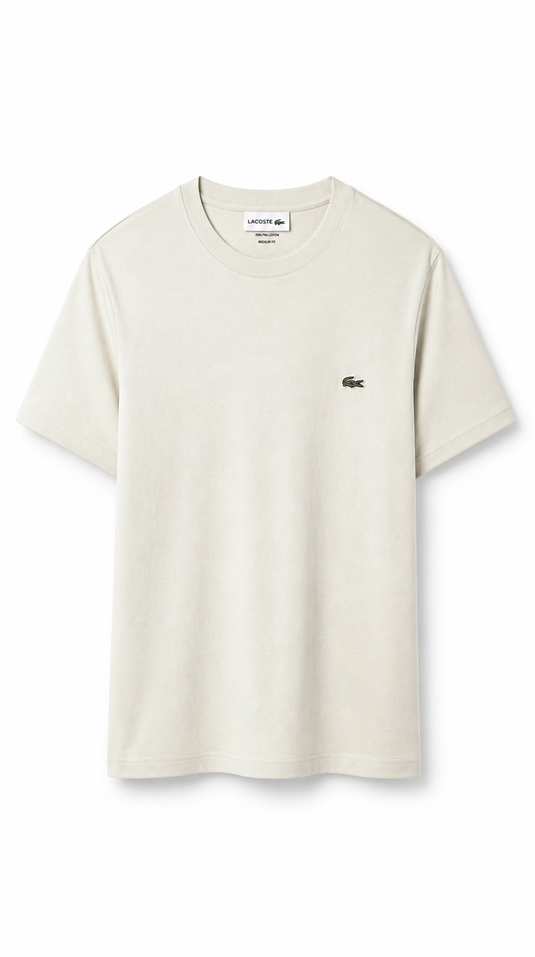 Camiseta Clásica Lacoste Algodón Beige
