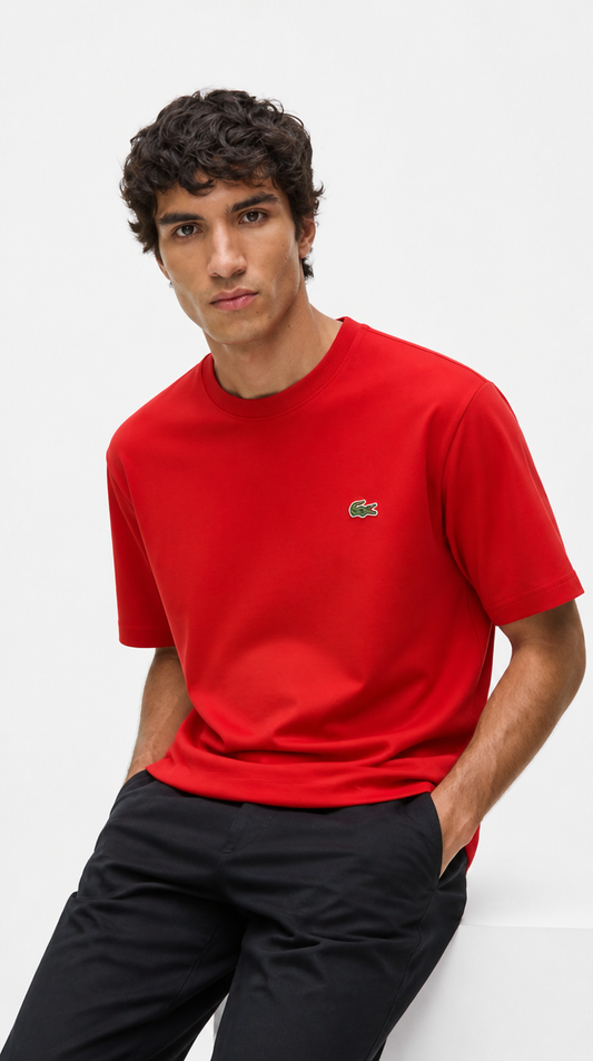 Camiseta Clásica Lacoste Algodón Roja