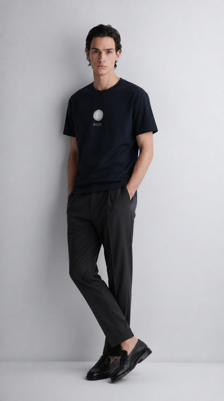 Camiseta Algodón Pima HB Azul Oscuro