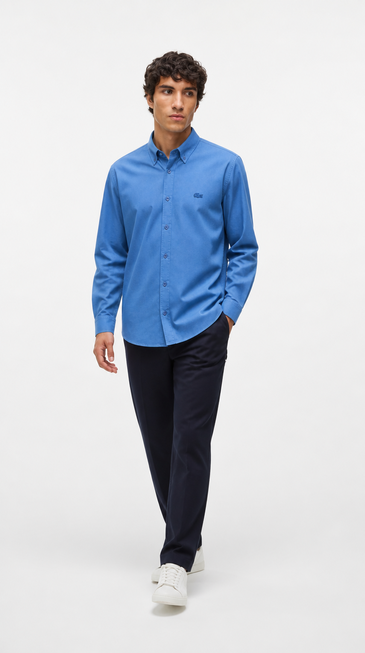 Camisa Manga Larga Lacoste Tono a Tono