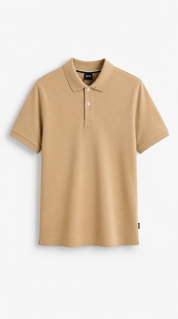 Polo Algodón Pima Boss Clásica Beige