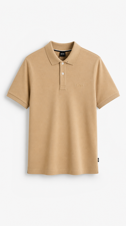 Polo Algodón Pima Boss Clásica Beige