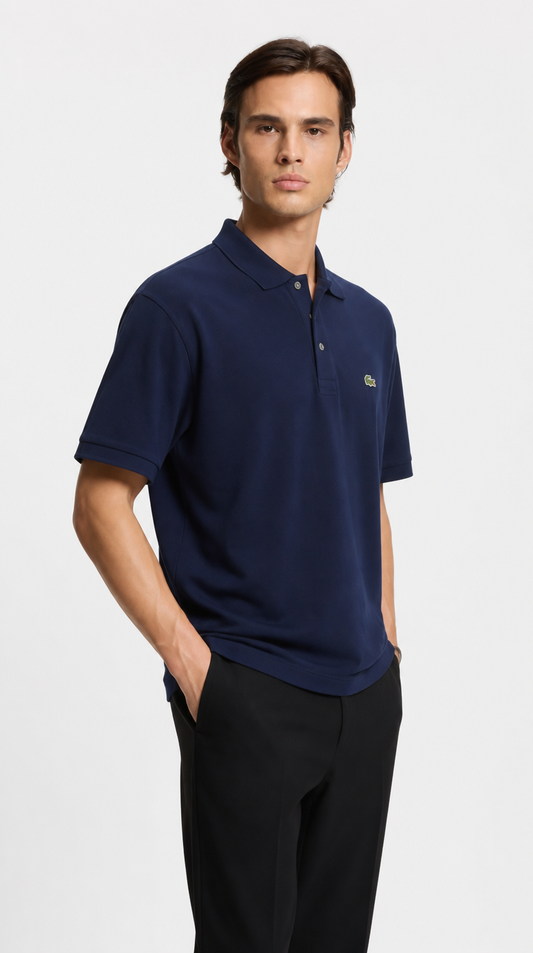 Polo Algodón Pima Lacoste Clásica Azul Oscuro