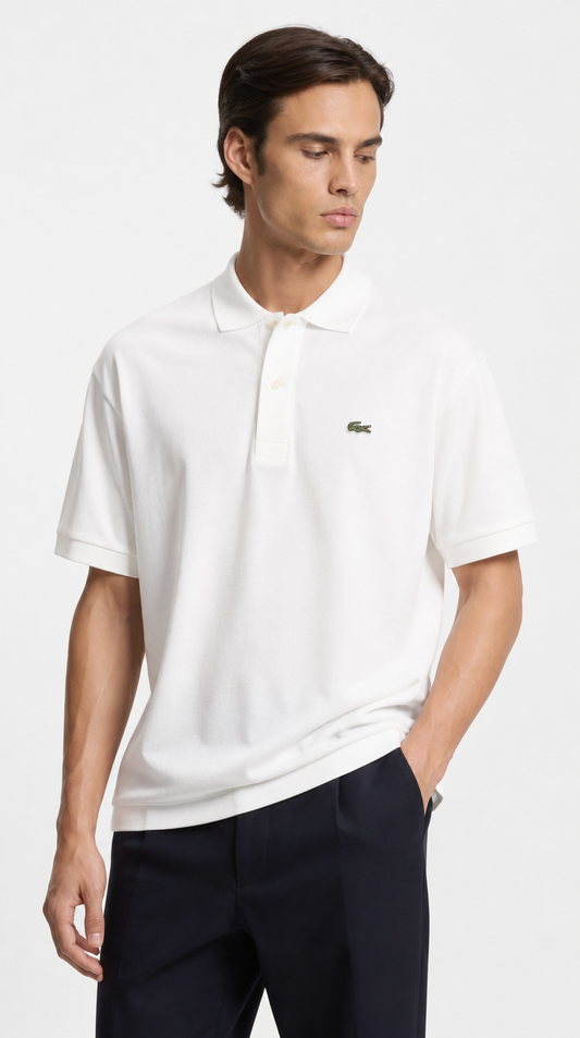 Polo Algodón Pima Lacoste Clásica Blanco