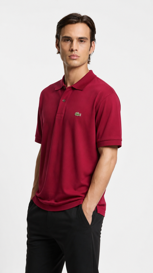 Polo Algodón Pima Lacoste Clásica Vinotinto