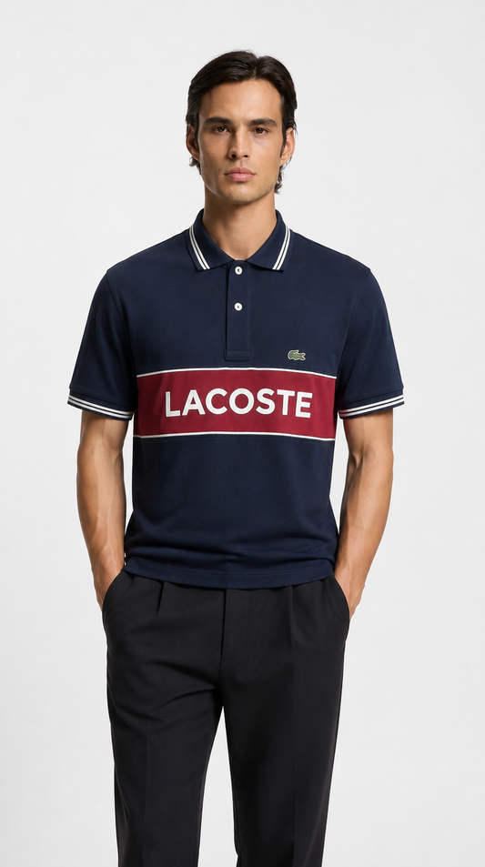 Polo Algodón Pima Lacoste Diseño Azul Oscuro