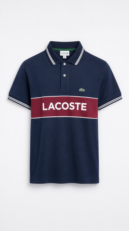 Polo Algodón Pima Lacoste Diseño Azul Oscuro