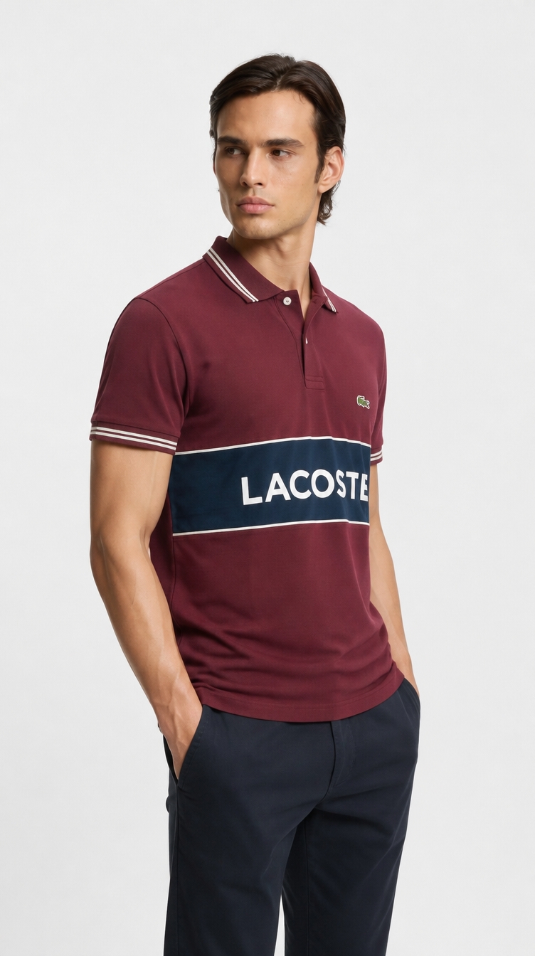 Polo Algodón Pima Lacoste Diseño Vino