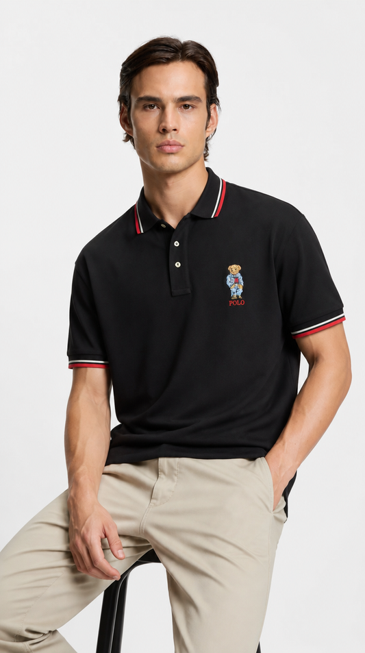 Polo Algodón Polo Bear Negro